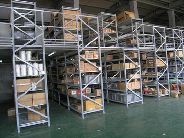 Sistema dobro do racking do mezanino de cremalheiras da prateleira da área para o aço do azul do armazenamento do armazém