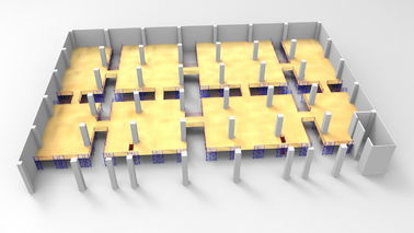 Shelving à terra do metal da pintura de pulverizador dos assoalhos de mezanino com espaço aberto